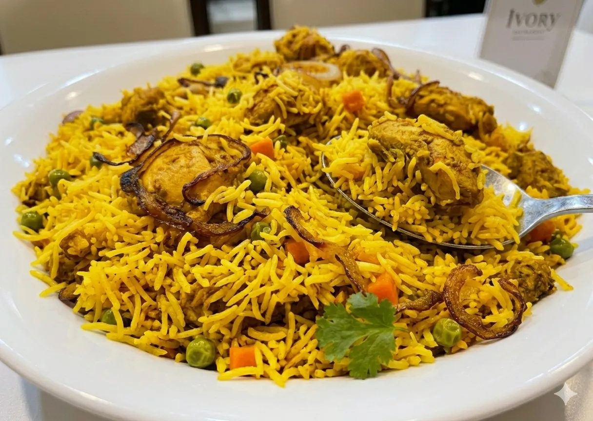 Chicken Biryani and Indian rice dishes at Ivory Restaurant Winnipeg